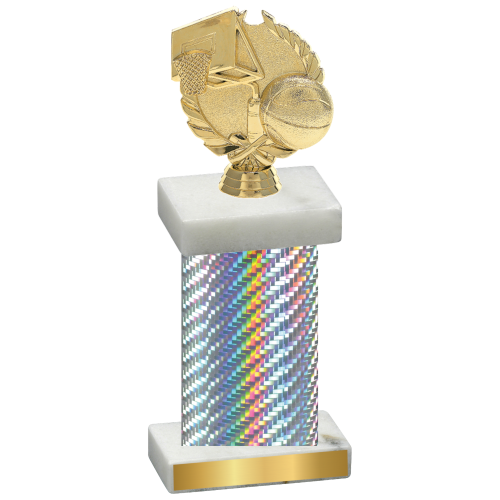 Single Silver Carbon Fiber Basketball Trophy