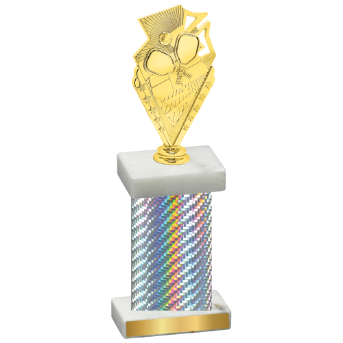 Single Silver Carbon Fiber Pickleball Trophy