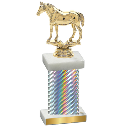 Single Silver Carbon Fiber Horses Trophy