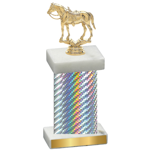 Single Silver Carbon Fiber Horses Trophy