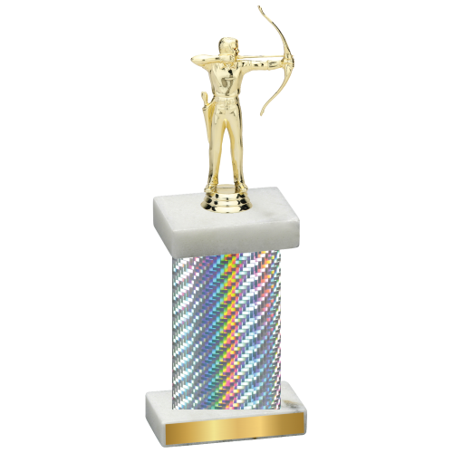 Single Silver Carbon Fiber Archery Trophy