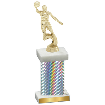 Single Silver Carbon Fiber Basketball Trophy