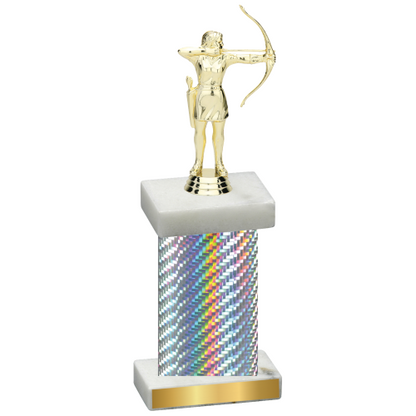 Single Silver Carbon Fiber Archery Trophy