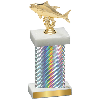 Single Silver Carbon Fiber Fishing Trophy