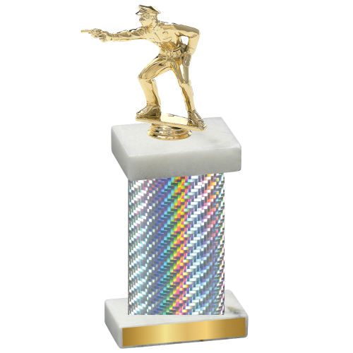 Single Silver Carbon Fiber Shooter Trophy