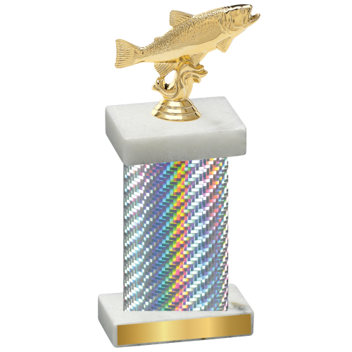 Single Silver Carbon Fiber Fishing Trophy