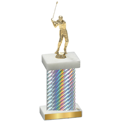 Single Silver Carbon Fiber Golf Trophy