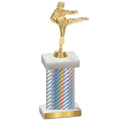 Single Silver Carbon Fiber Karate Trophy