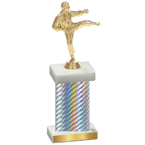 Single Silver Carbon Fiber Karate Trophy