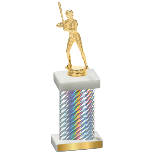 Single Silver Carbon Fiber Softball Trophy