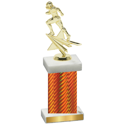 Single Orange Carbon Fiber Football Trophy