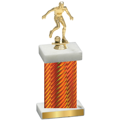 Single Orange Carbon Fiber Soccer Trophy