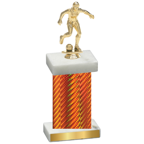 Single Orange Carbon Fiber Soccer Trophy