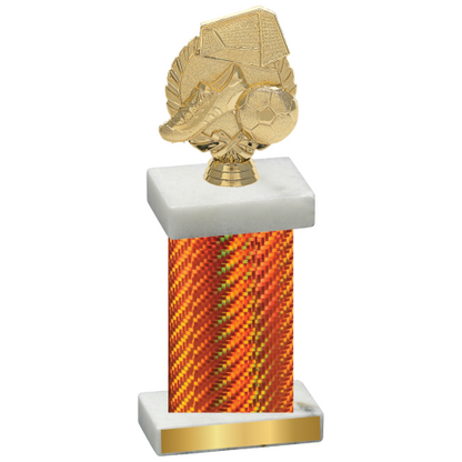 Single Orange Carbon Fiber Soccer Trophy