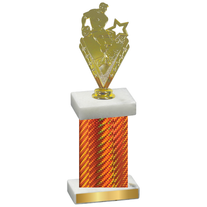 Single Orange Carbon Fiber Rugby Trophy