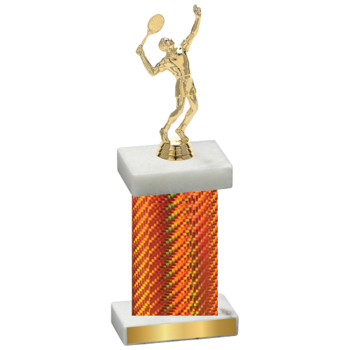 Single Orange Carbon Fiber Tennis Trophy