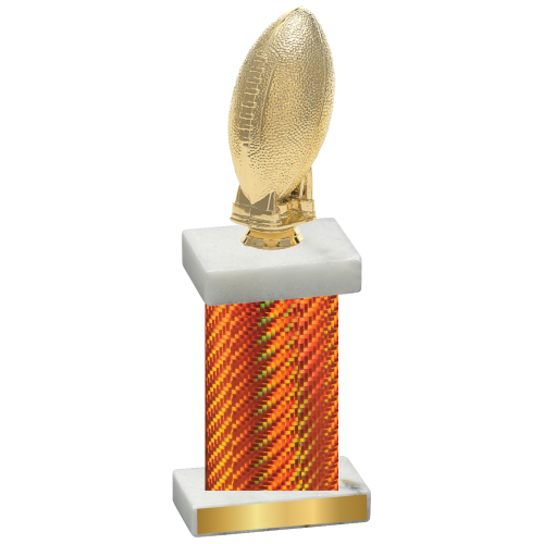 Single Orange Carbon Fiber Football Trophy