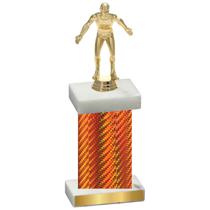 Single Orange Carbon Fiber Wrestling Trophy