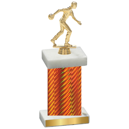 Single Orange Carbon Fiber Bowling Trophy