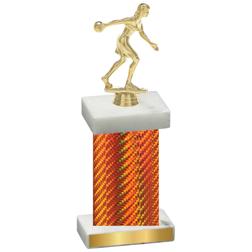 Single Orange Carbon Fiber Bowling Trophy