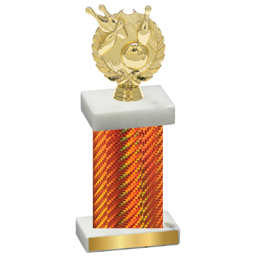 Single Orange Carbon Fiber Bowling Trophy