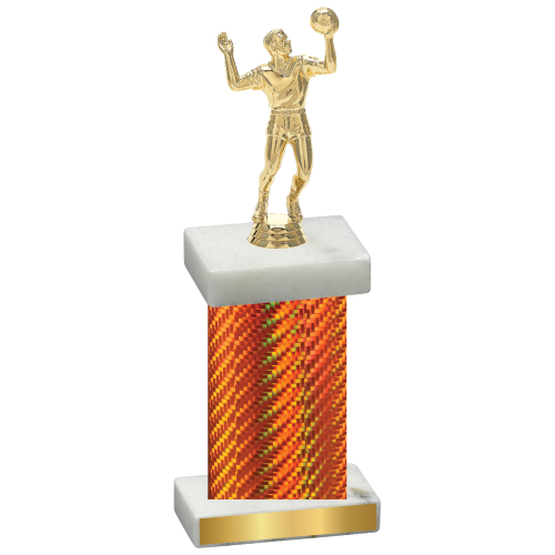 Single Orange Carbon Fiber Volleyball Trophy