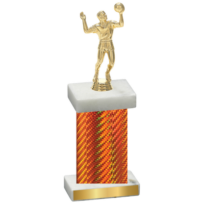 Single Orange Carbon Fiber Volleyball Trophy