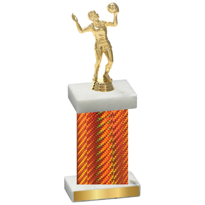 Single Orange Carbon Fiber Volleyball Trophy