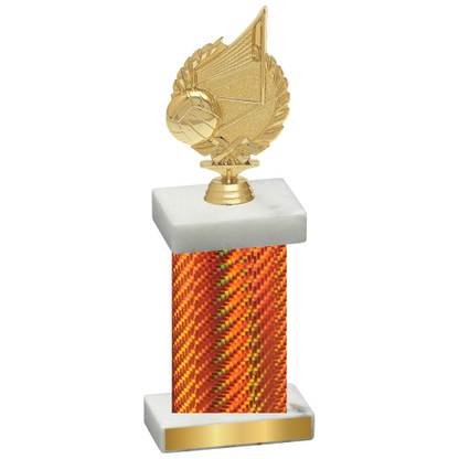 Single Orange Carbon Fiber Volleyball Trophy