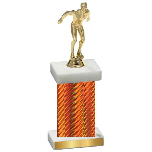 Single Orange Carbon Fiber Swimming Trophy