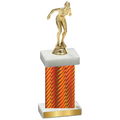 Single Orange Carbon Fiber Tennis Trophy