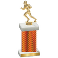 Single Orange Carbon Fiber Football Trophy