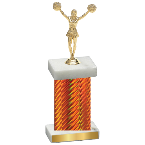 Single Orange Carbon Fiber Cheerleading Trophy