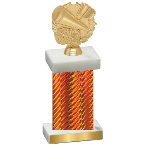 Single Orange Carbon Fiber Cheerleading Trophy