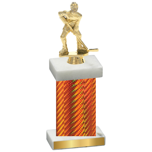 Single Orange Carbon Fiber Hockey Trophy