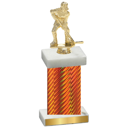 Single Orange Carbon Fiber Hockey Trophy