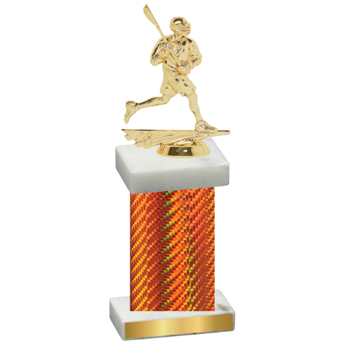 Single Orange Carbon Fiber Lacrosse Trophy