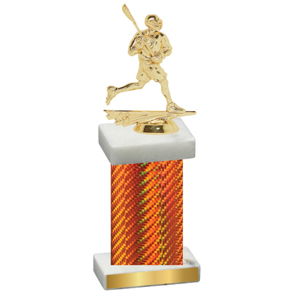 Single Orange Carbon Fiber Lacrosse Trophy