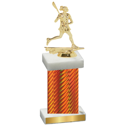 Single Orange Carbon Fiber Lacrosse Trophy