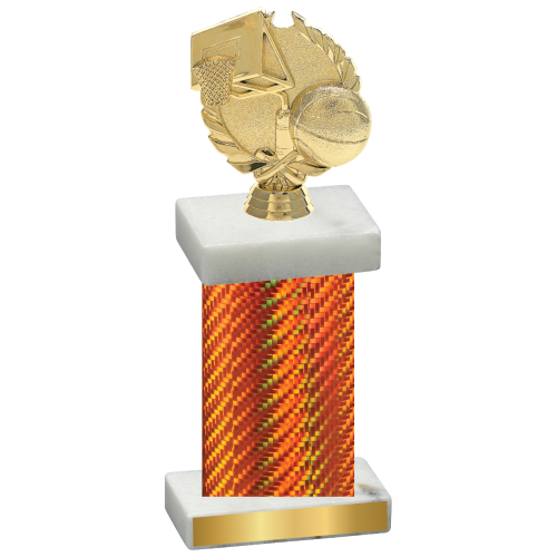 Single Orange Carbon Fiber Basketball Trophy