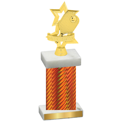 Single Orange Carbon Fiber Pickleball Trophy