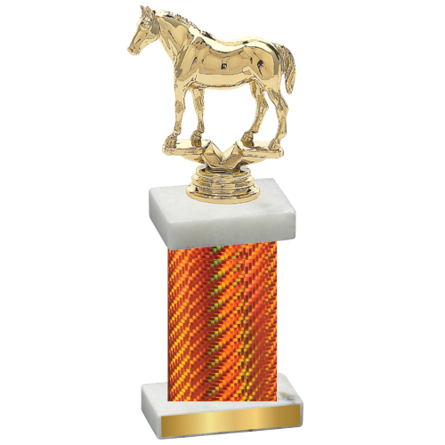 Single Orange Carbon Fiber Horses Trophy