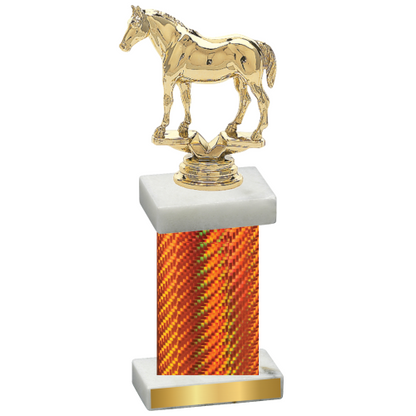 Single Orange Carbon Fiber Horses Trophy