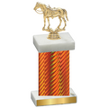 Single Orange Carbon Fiber Horses Trophy