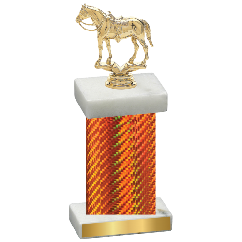 Single Orange Carbon Fiber Horses Trophy