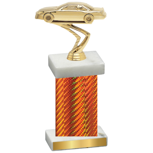 Single Orange Carbon Fiber Cars Trophy