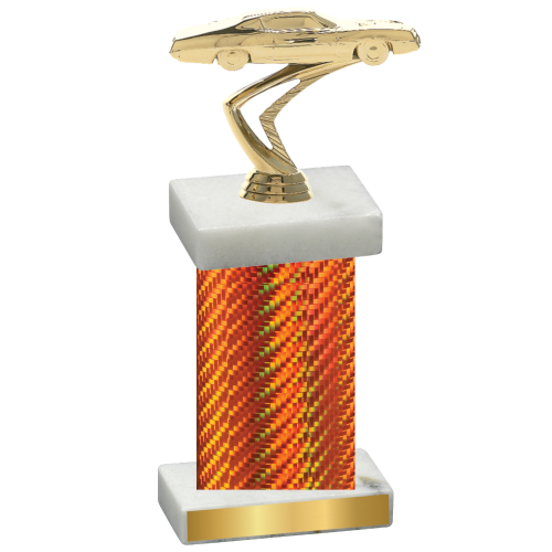 Single Orange Carbon Fiber Cars Trophy