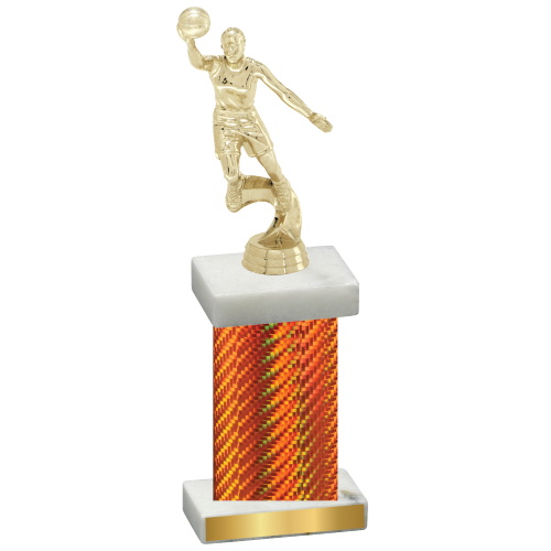 Single Orange Carbon Fiber Basketball Trophy