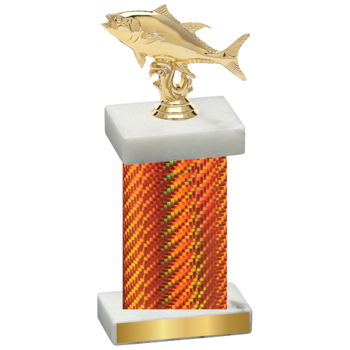 Single Orange Carbon Fiber Fishing Trophy