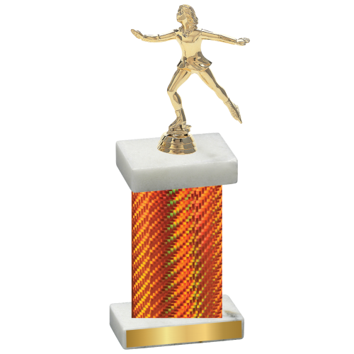 Single Orange Carbon Fiber Skater Trophy